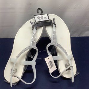 WHITE SANDALS WITH SPARKLING STRAP - NEW WITHOUT PACKAGING